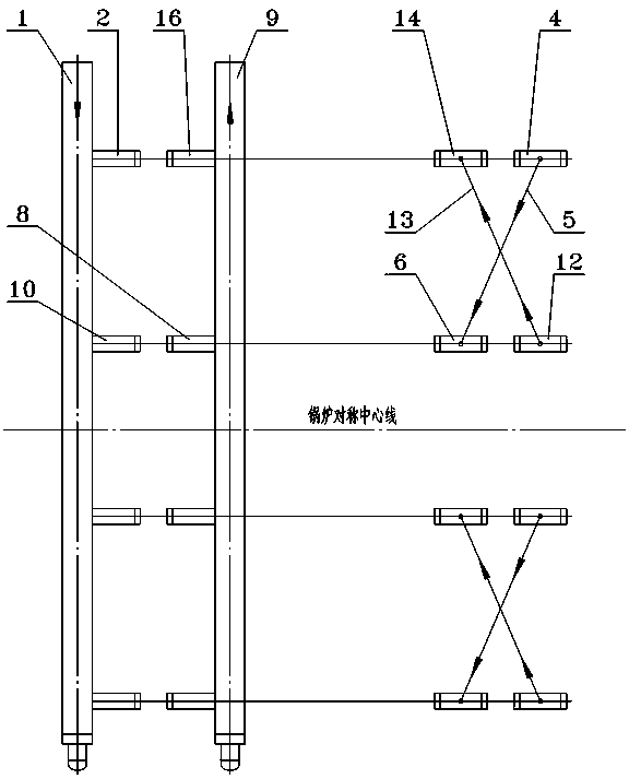 Cross mixed flow superheater