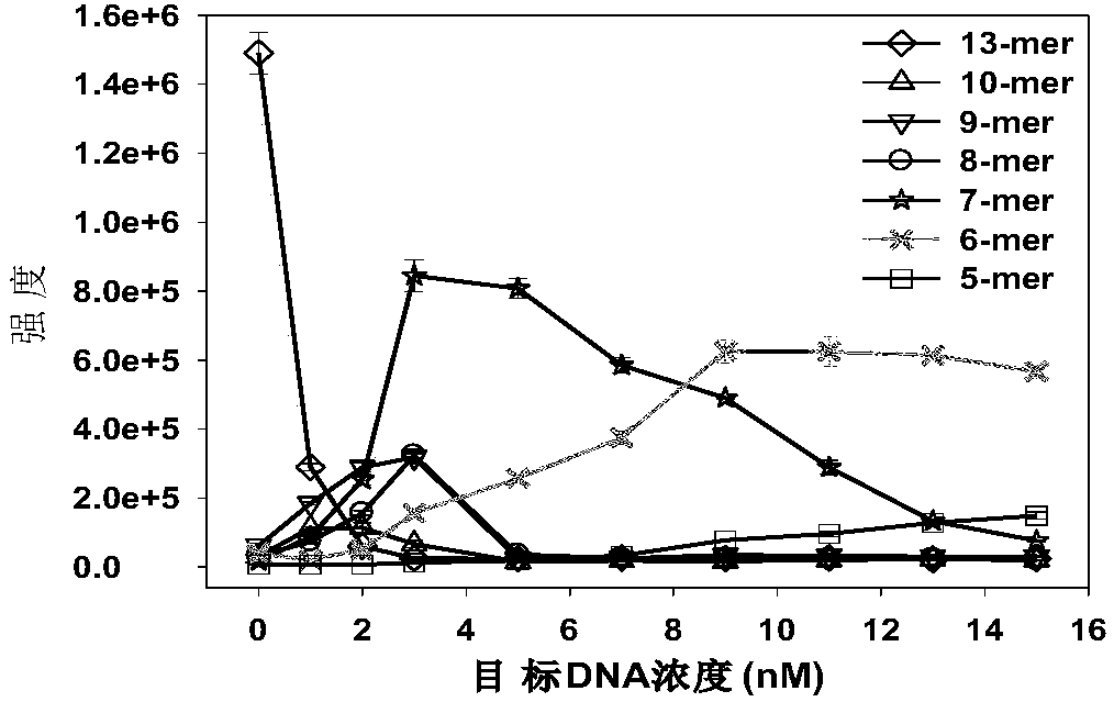 Exonuclease III aided target cycle amplification based unmarked DNA mass spectrum quantitative analysis method