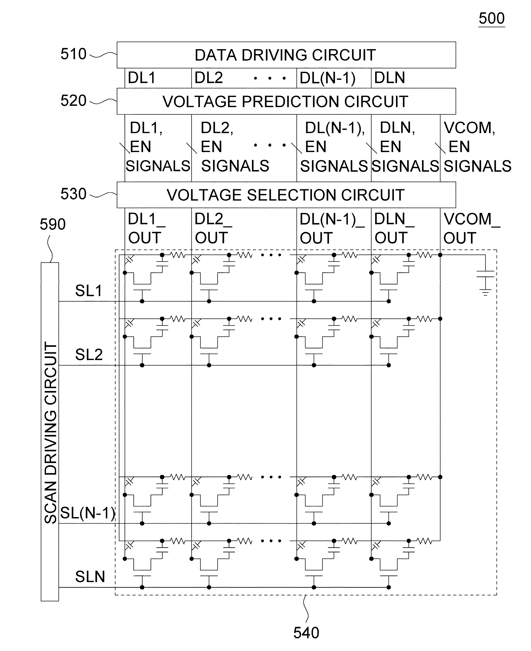 Low Power Driving Method for a Display Panel and Driving Circuit Therefor