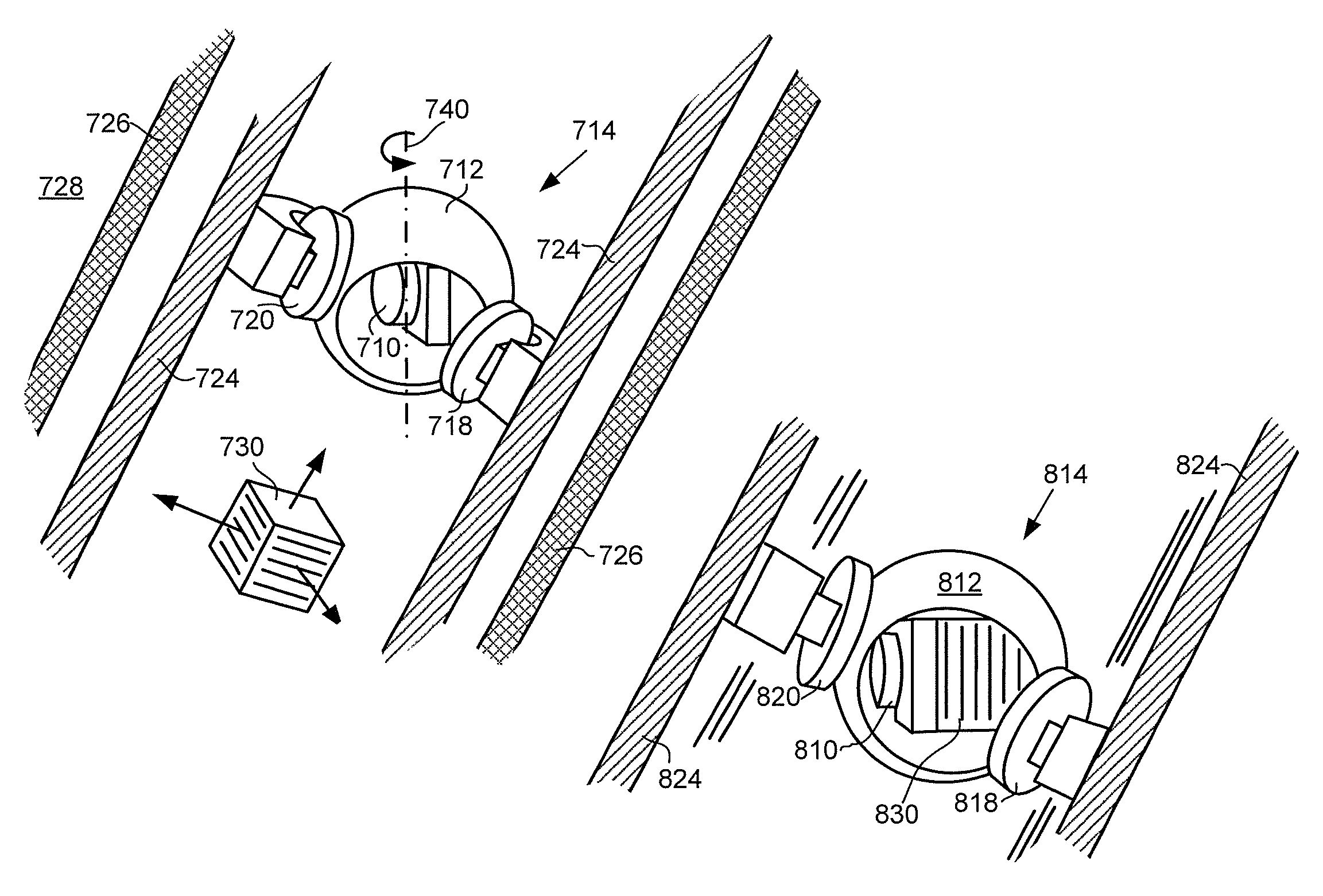 Active positioning of downhole devices using spherical motors