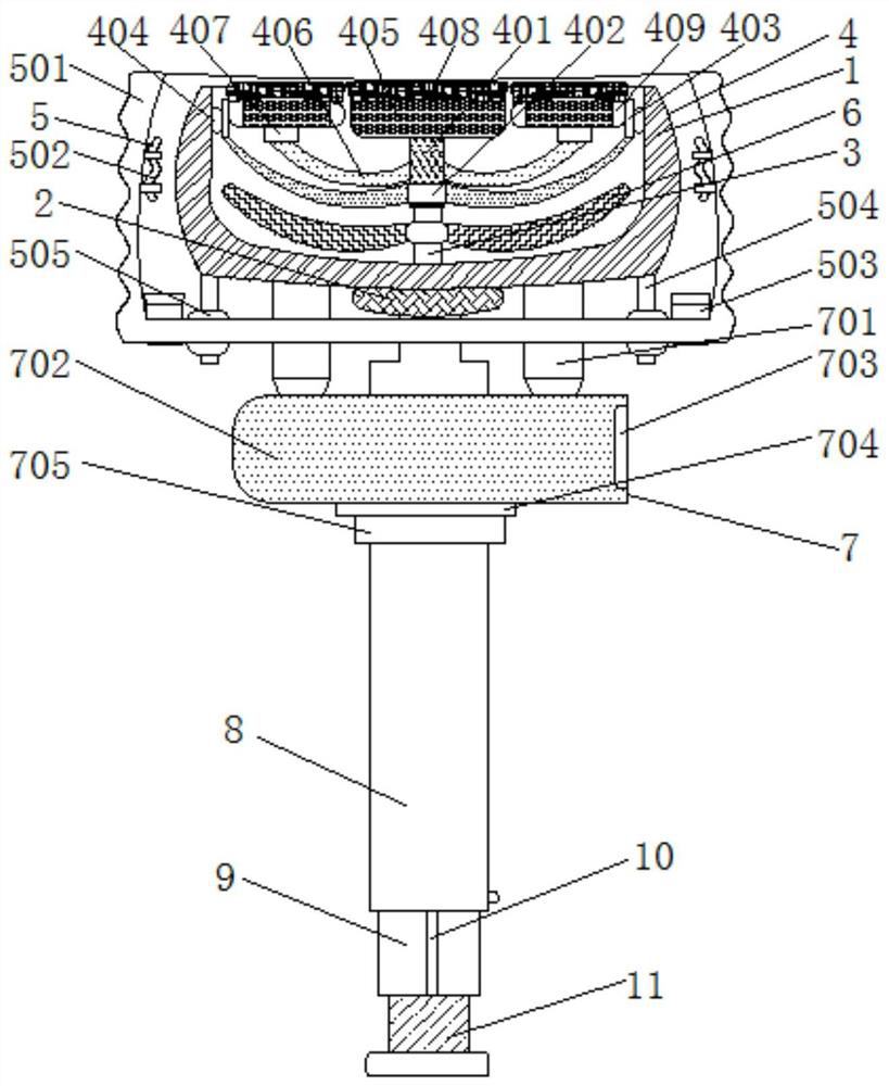 A device for cleaning dust at the bottom of a dry-type ash-proof ceiling for household use