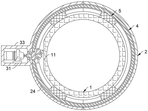 A device for cleaning debris on the surface of offshore oil pipelines