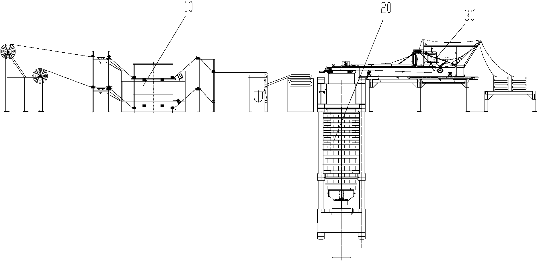 Automatic strong paste type material squeezing line