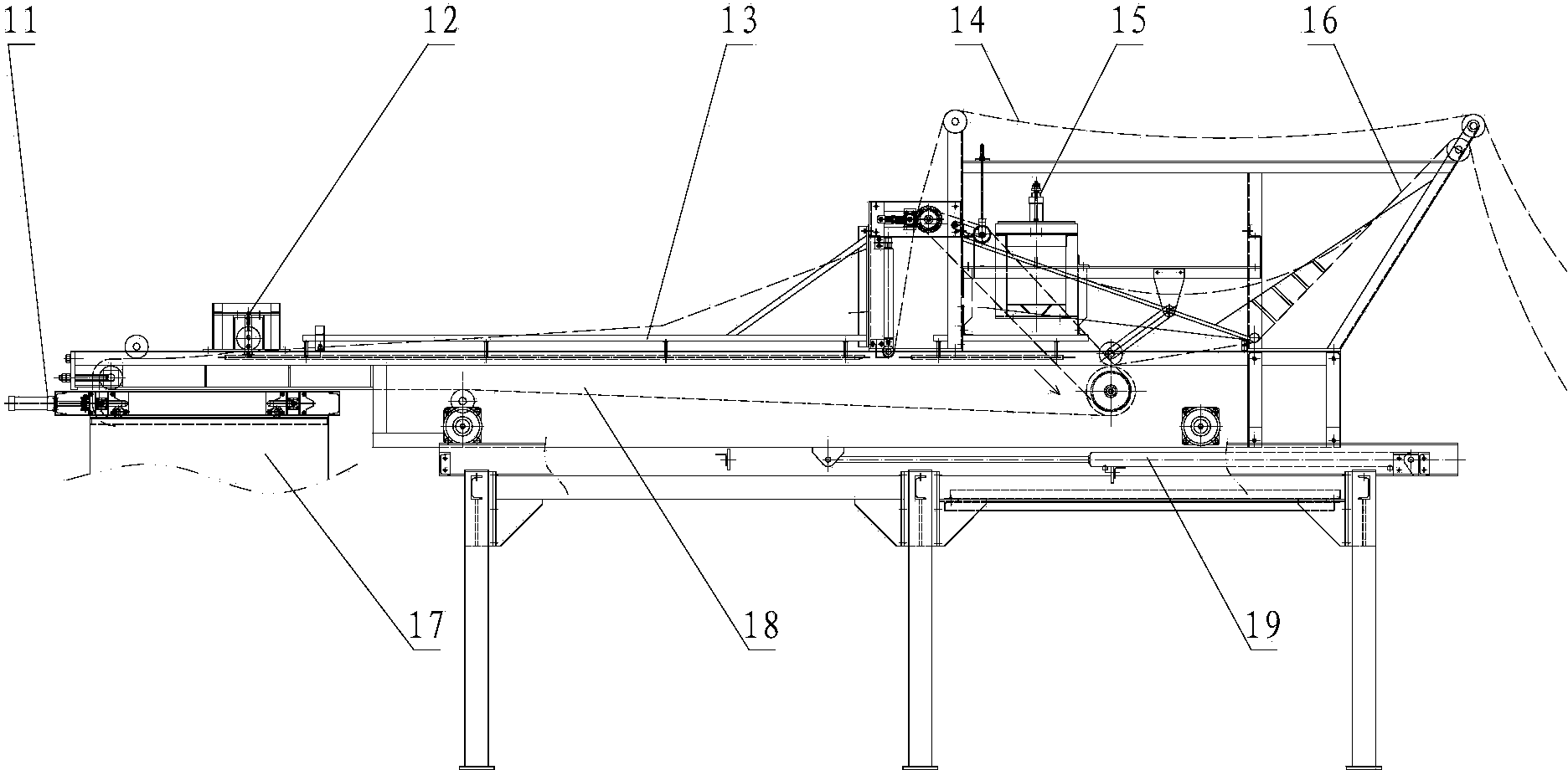 Automatic strong paste type material squeezing line