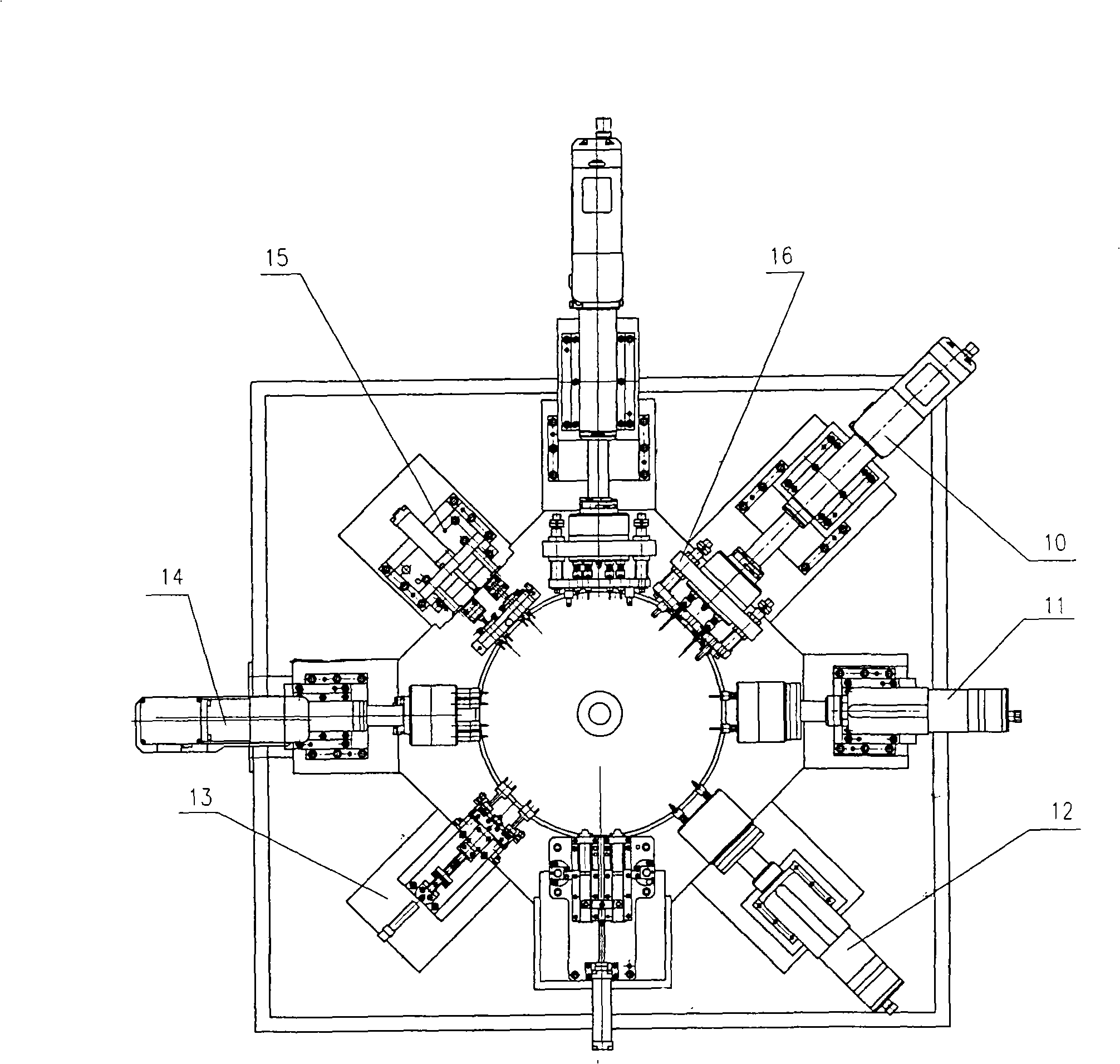 Machine special for link lever eight-station borehole