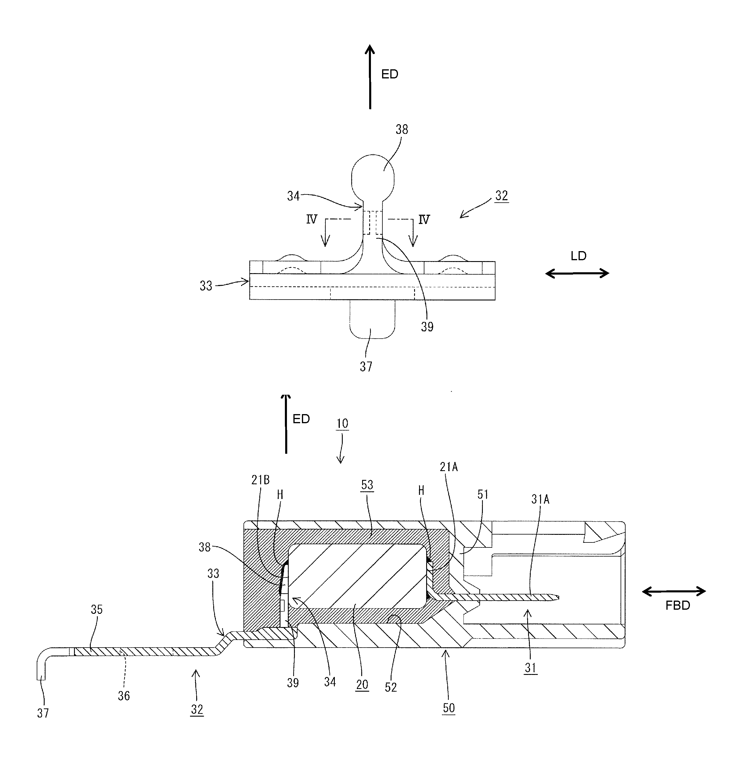 Electrical connector having an electronic device