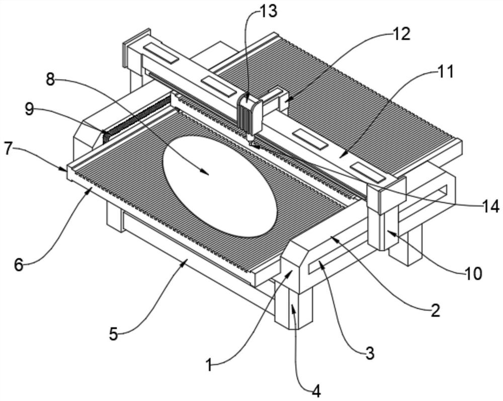 Cutting machine and cutting method for full-automatic leather bag production