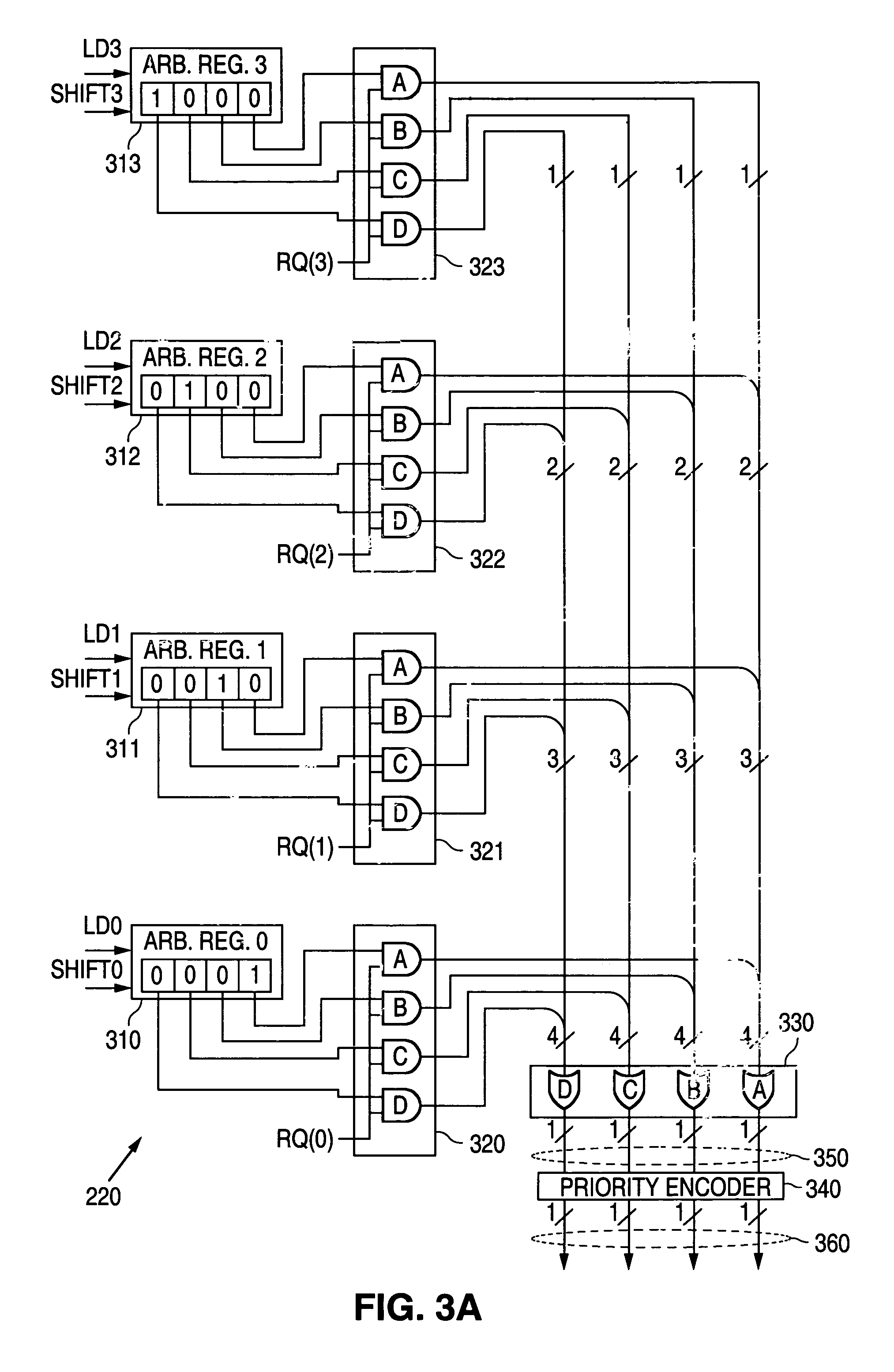 Programmable array-based bus arbiter