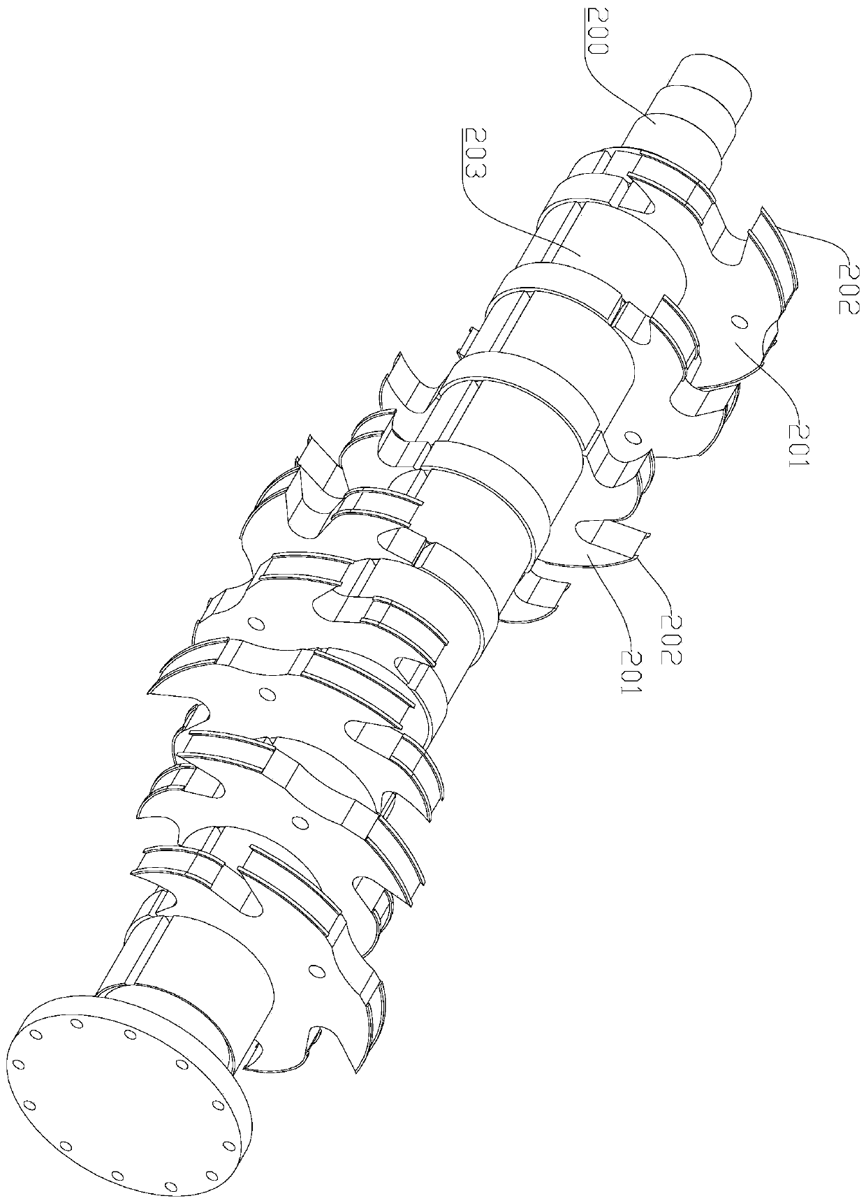 Coarse crushing device for large garbage