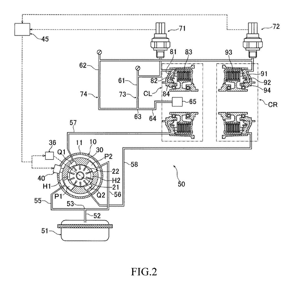 Driving force distributing device