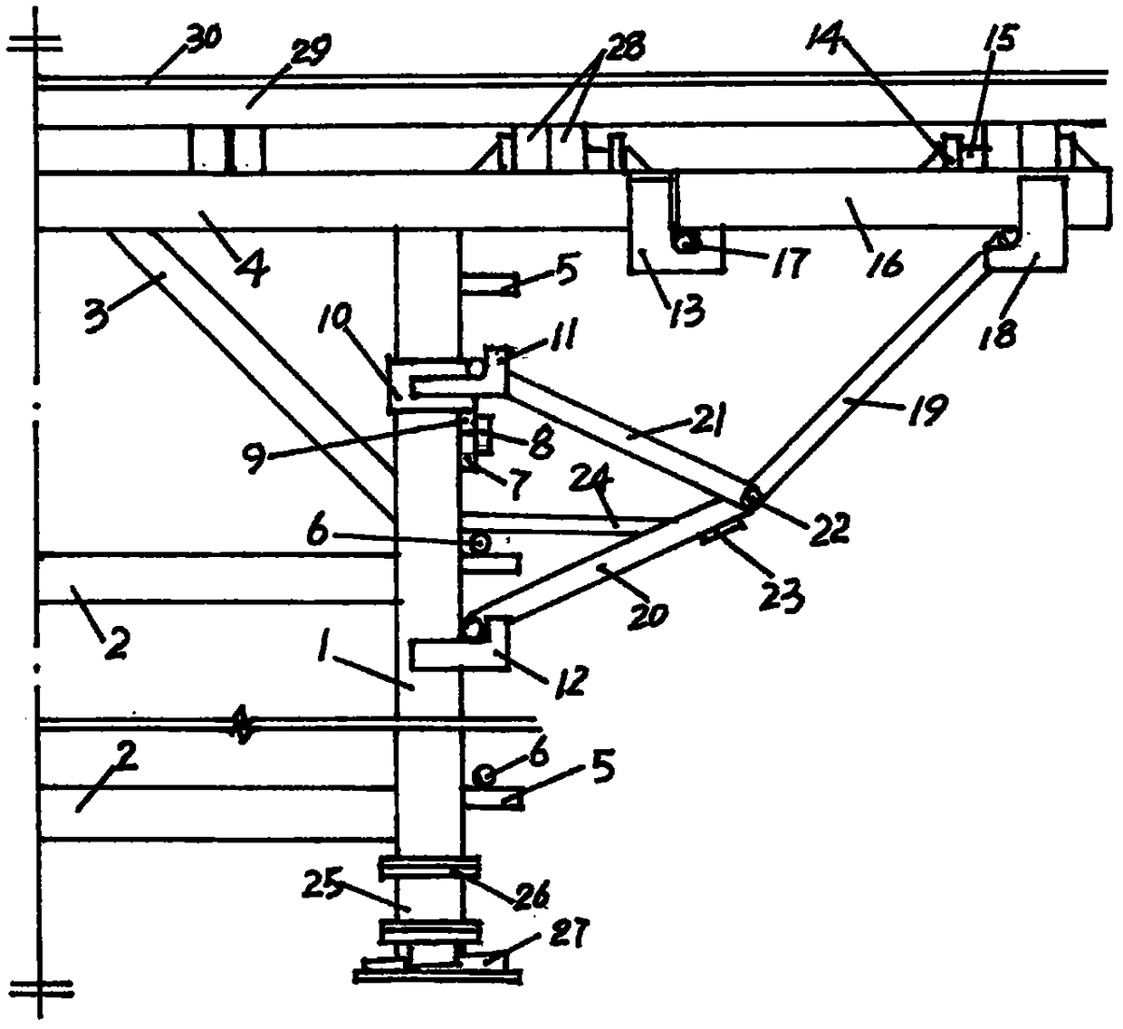 A formwork support for cast-in-place concrete slabs