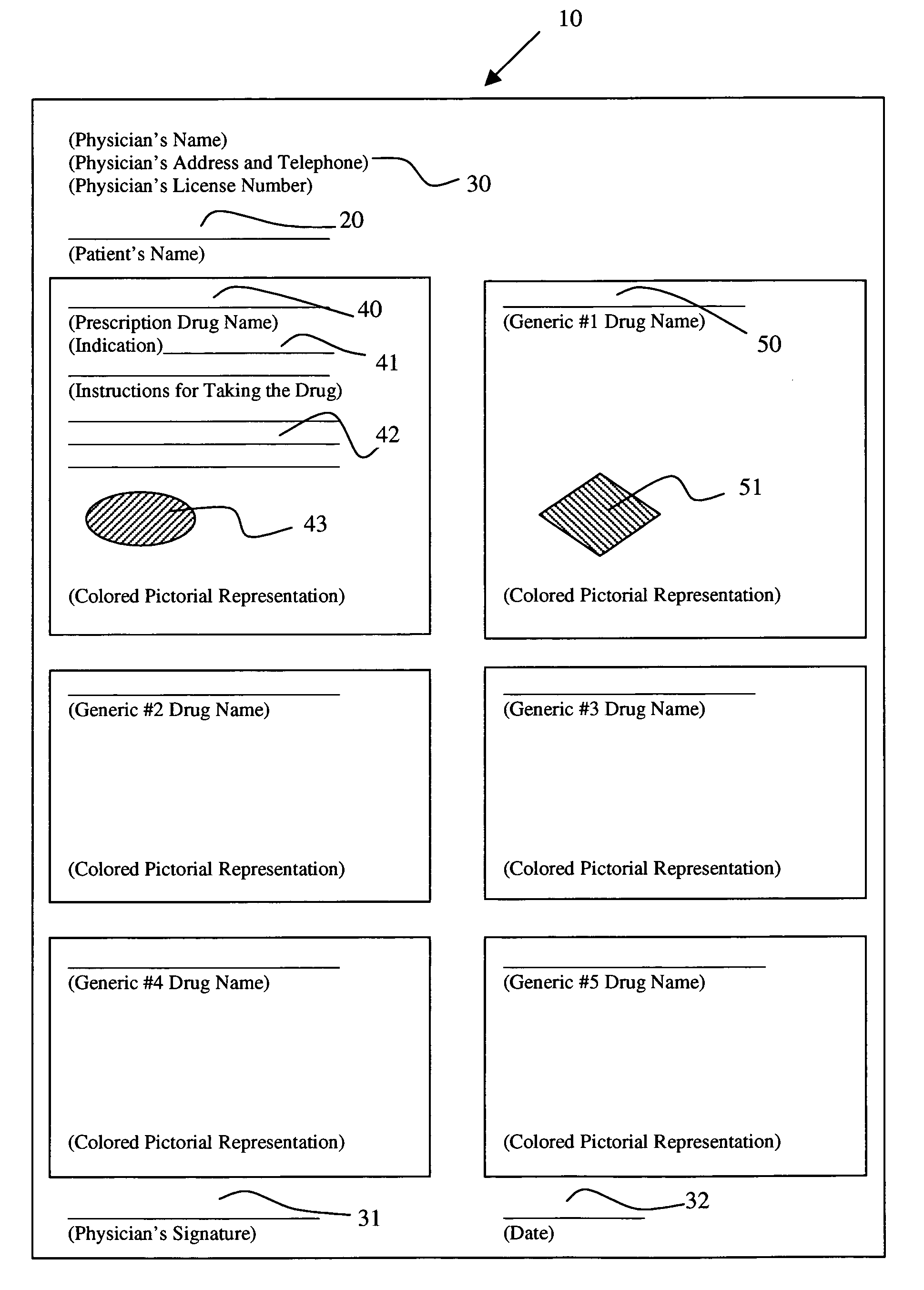 Prescription drug printer with drug verification indicia and method for use thereof