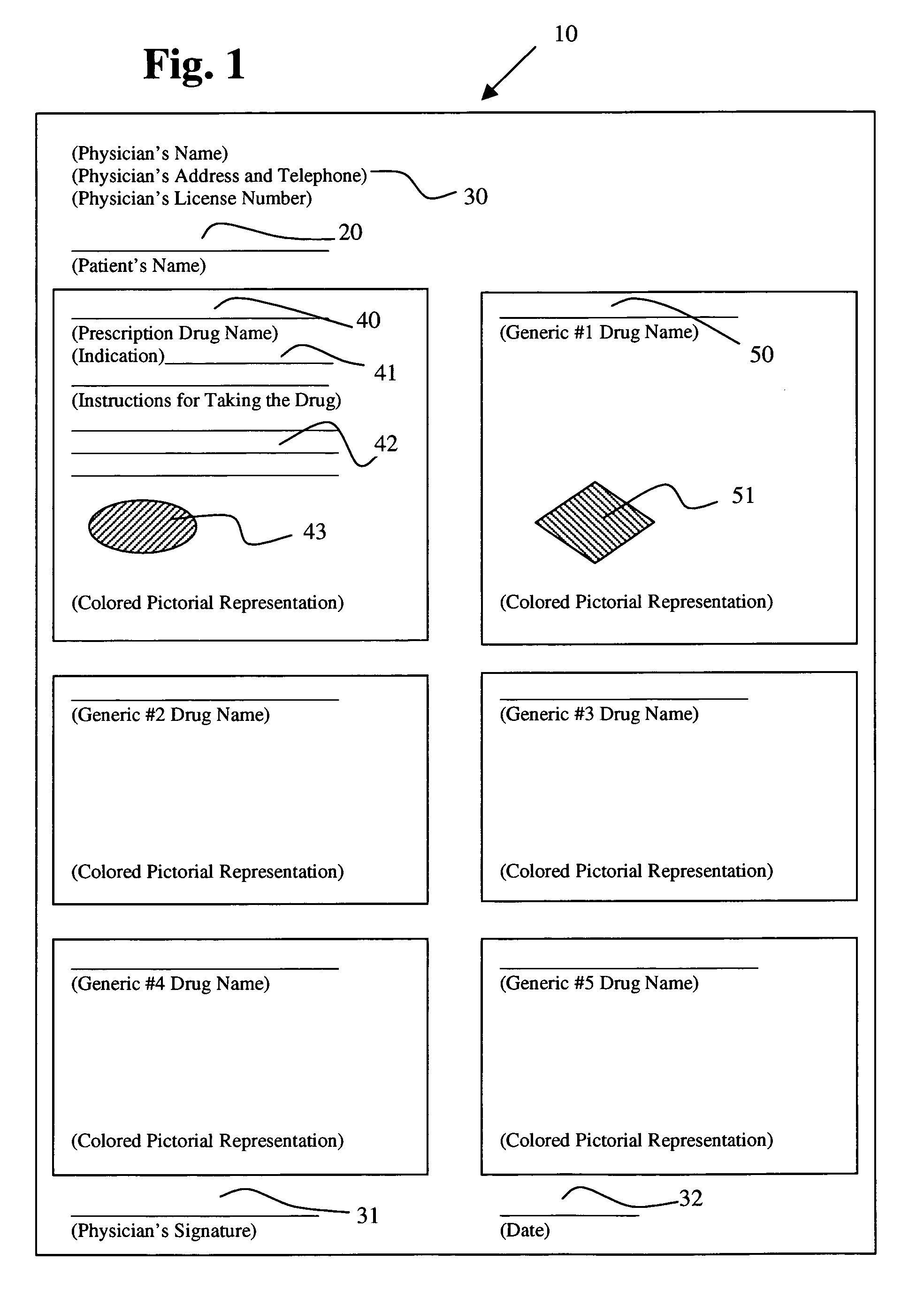 Prescription drug printer with drug verification indicia and method for use thereof