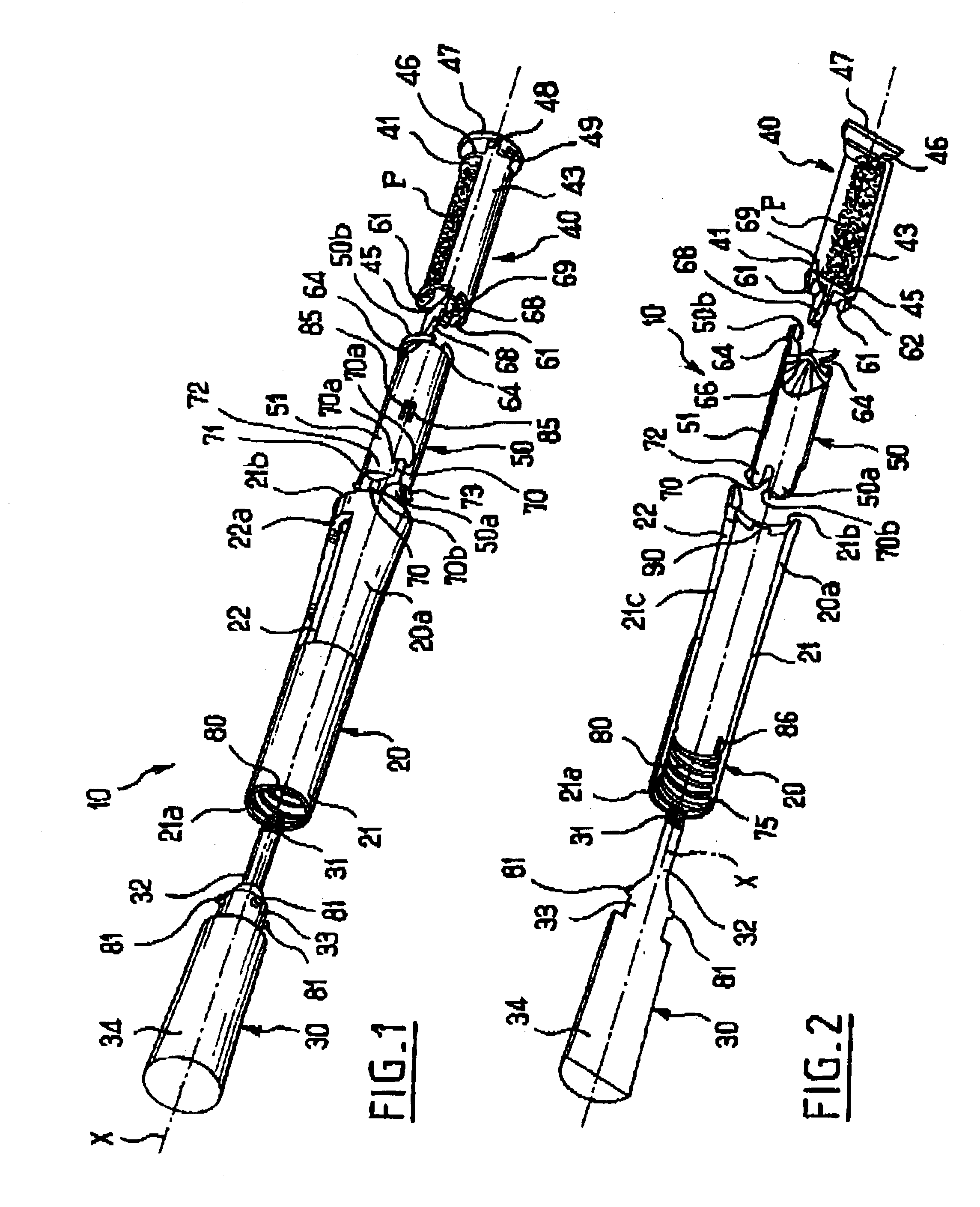 Device comprising a case and an applicator