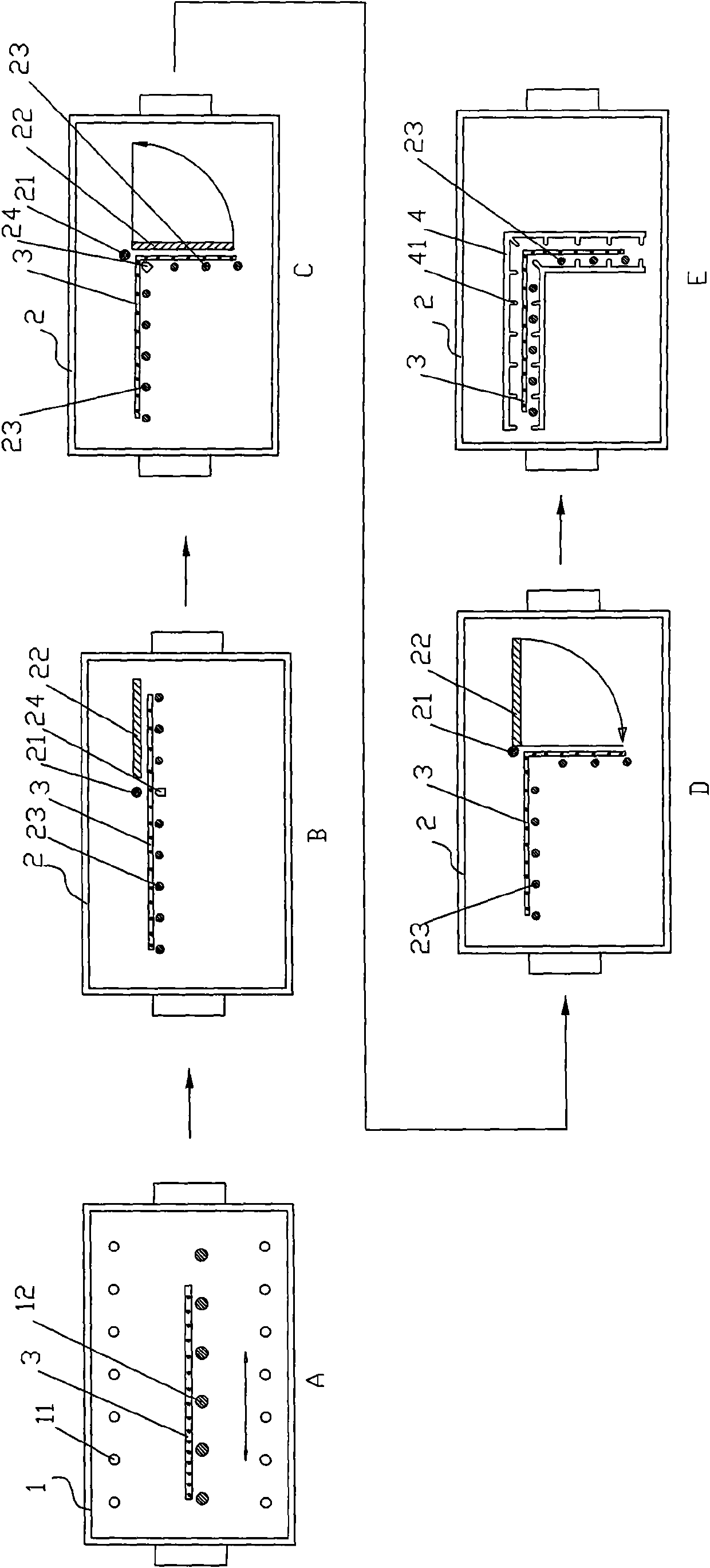 Corner glass piece toughening treatment process