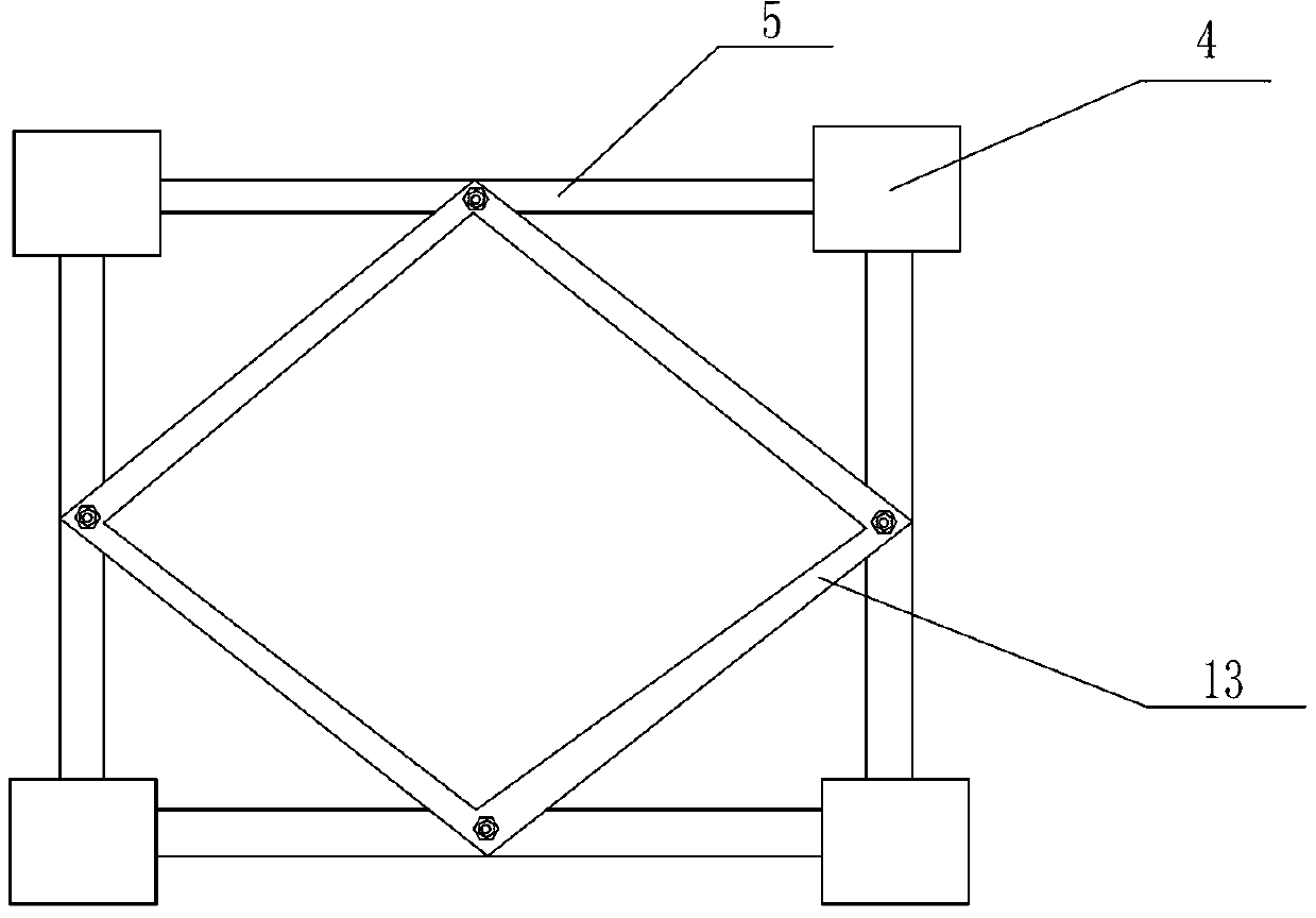 Truss for lifting power transmission line tower connecting leg and erection method