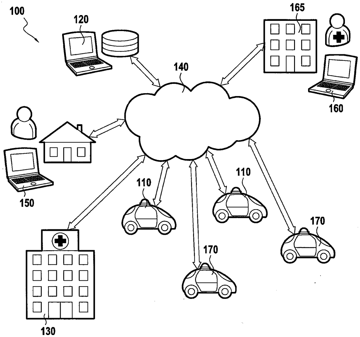 Method and system for handling a patient by a health vehicle