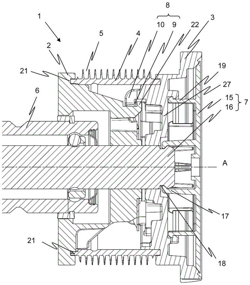 Opening roller mounting carrier provided with screw cap securing device and opening roller provided with screw cap securing device