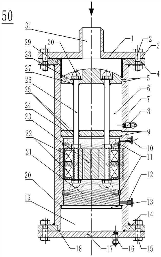 Anti-settling magneto-rheological vibration absorber for high-pressure hydraulic pipeline system and working process of anti-settling magneto-rheological vibration absorber