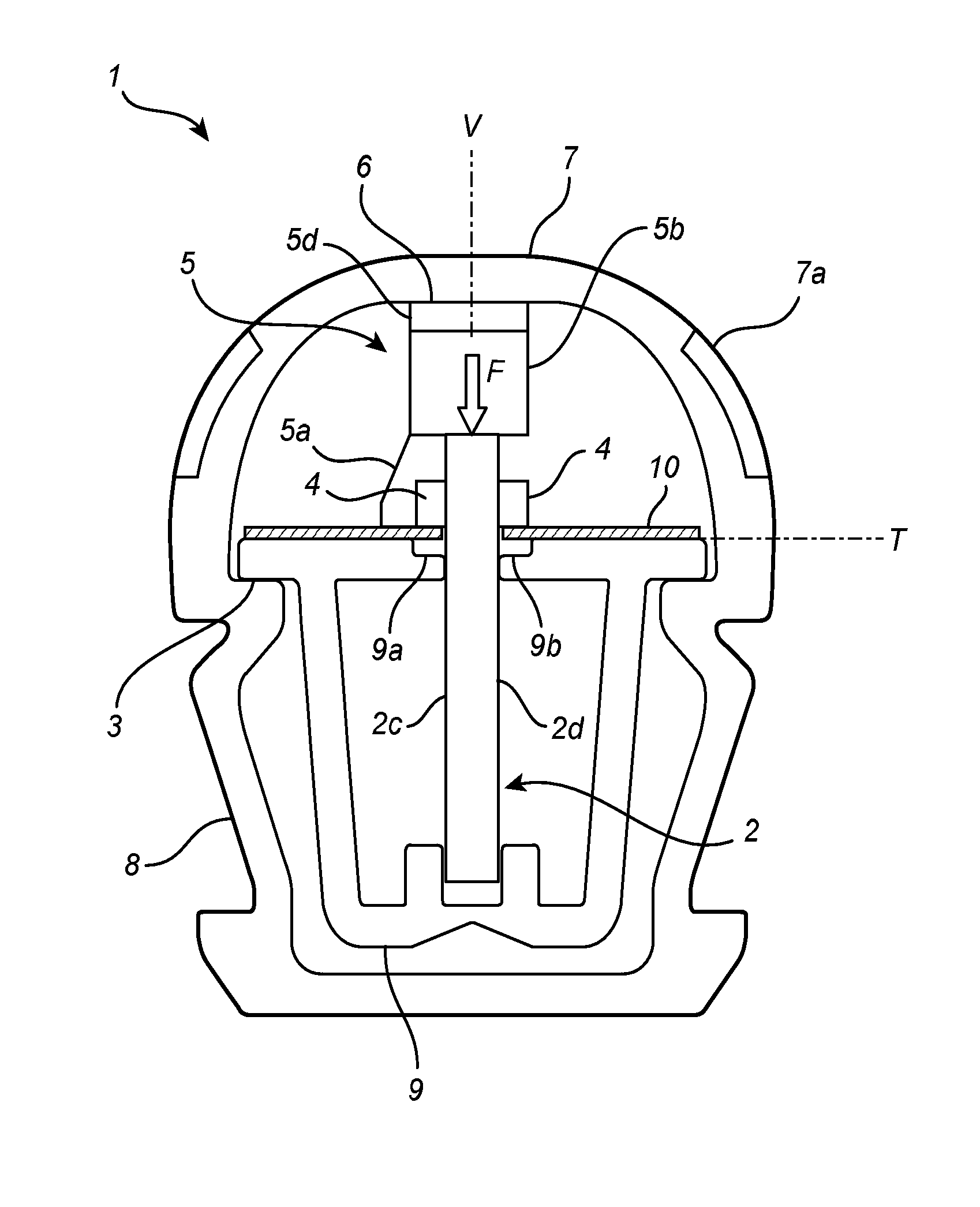 Lighting arrangement having a resilient element