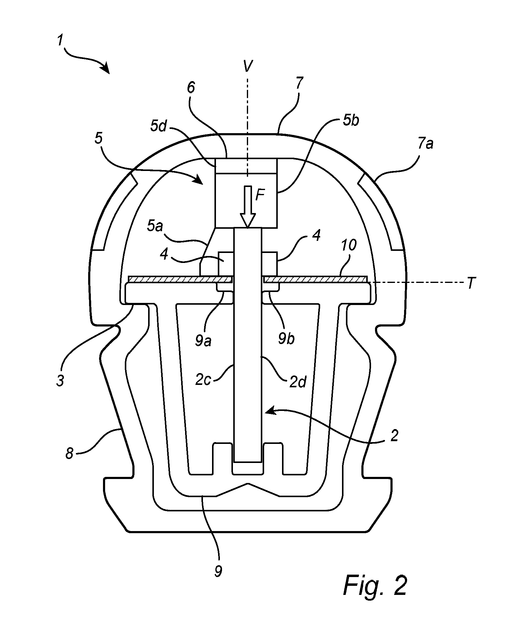 Lighting arrangement having a resilient element