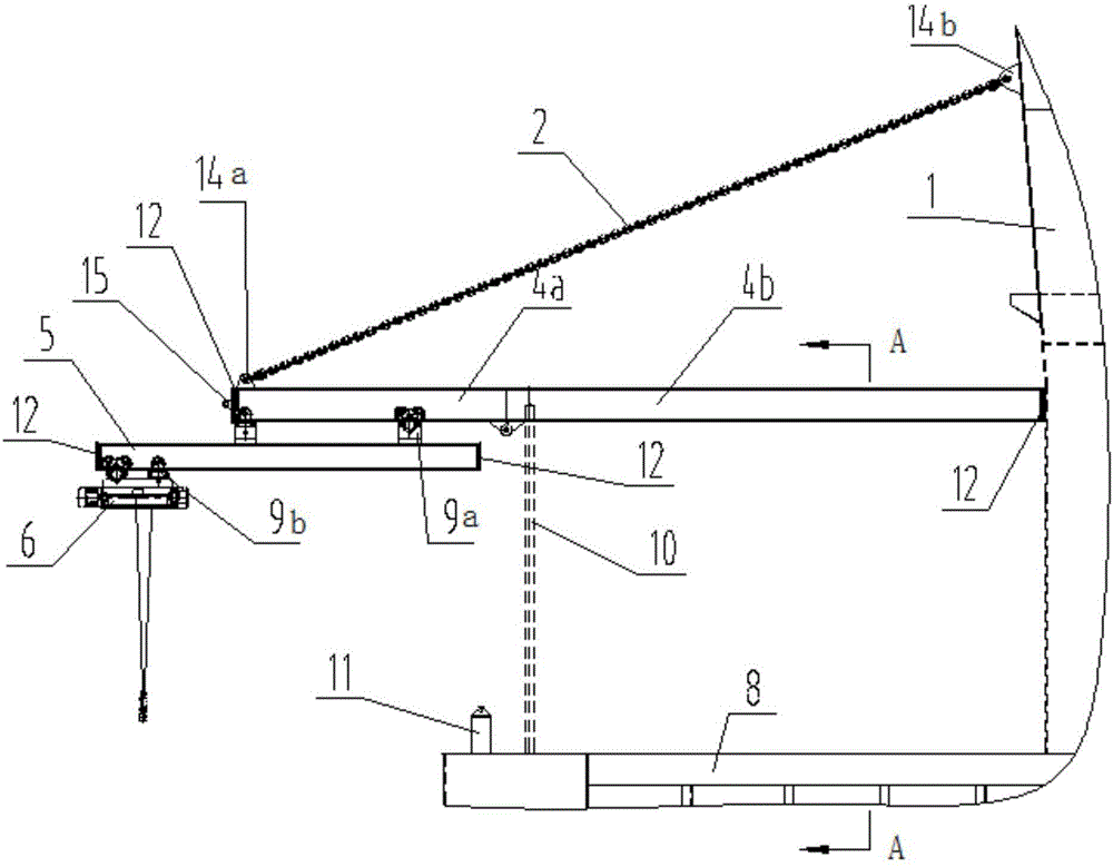 Variable-stroke high-and-low-beam travelling crane for crane machine room