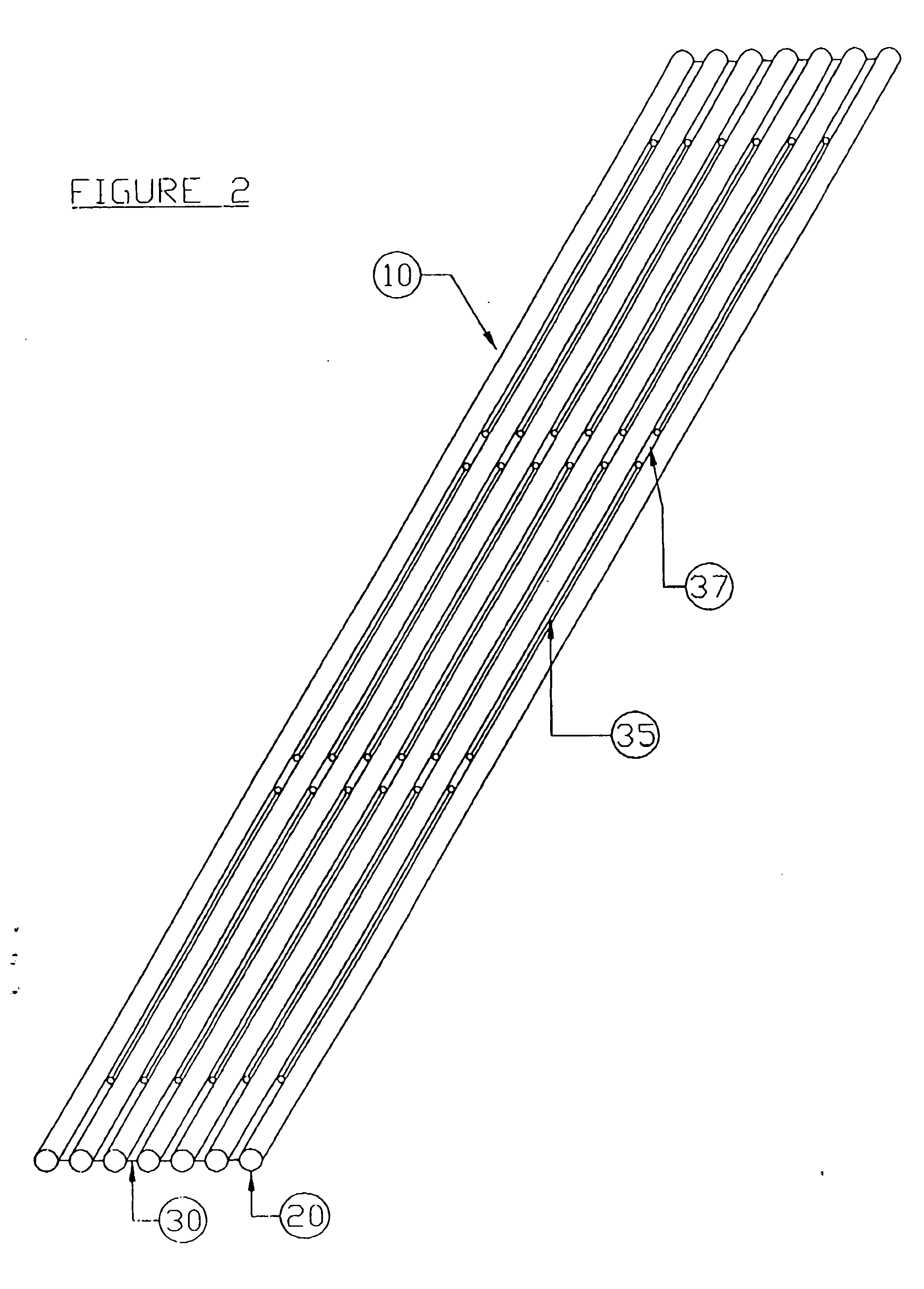 High efficiency tube mat solar collector having intermittently separated tubes and method for preventing damage to a solar collector