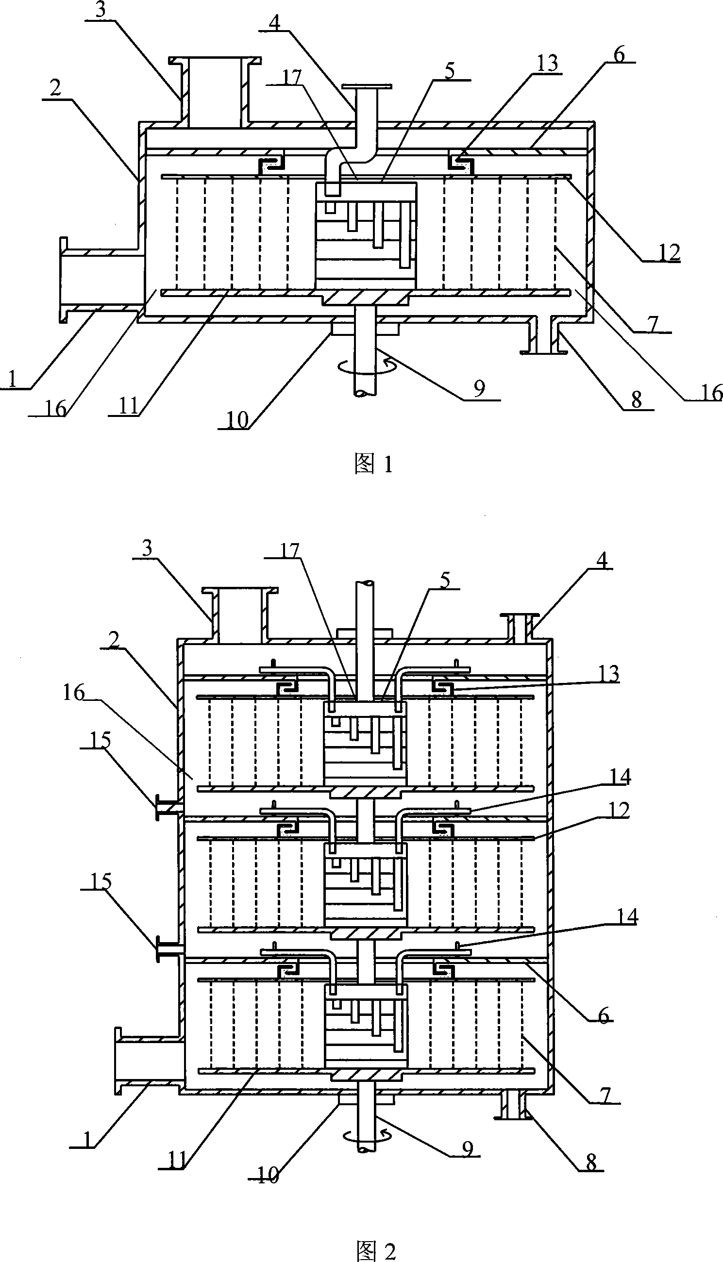 Concentric ring adverse current type hypergravity swinging bed device