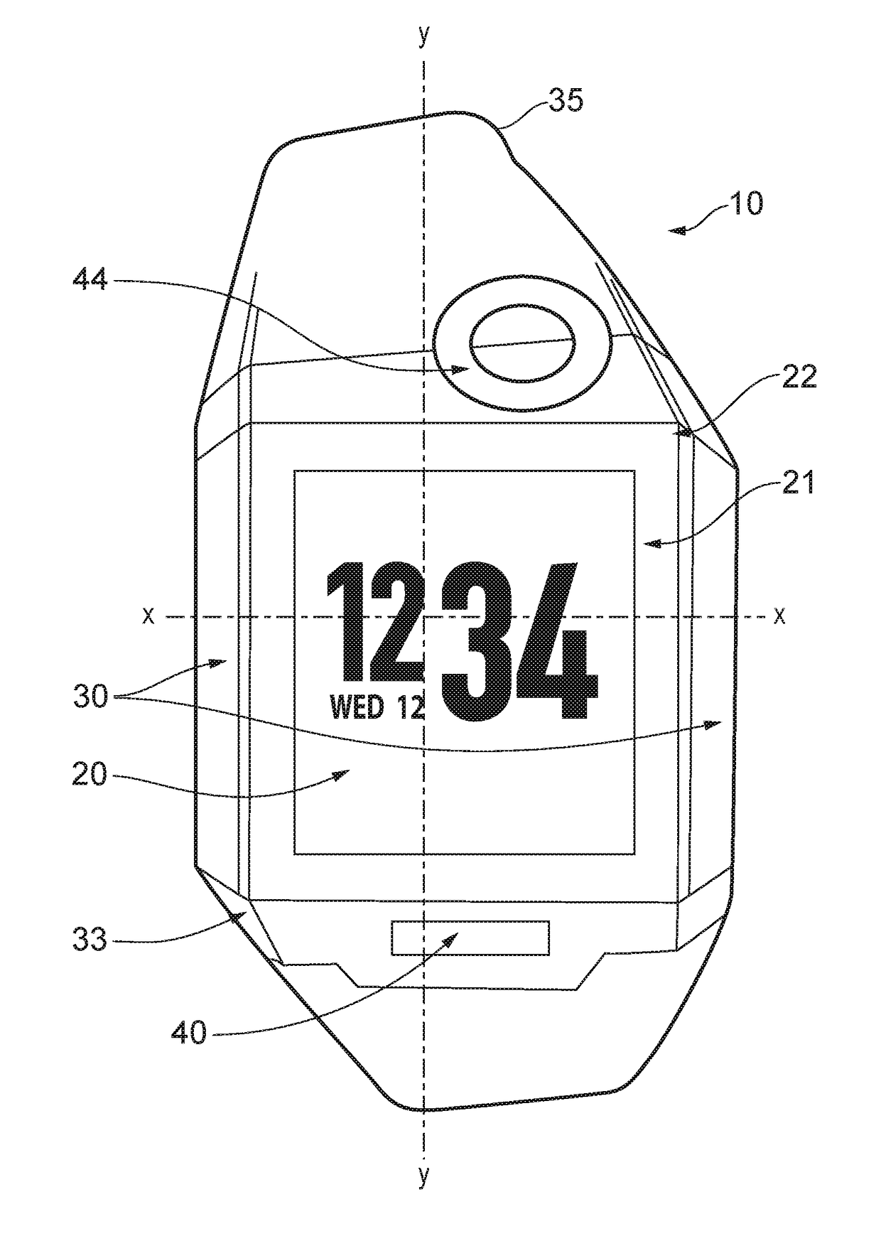 Placement of an antenna in a wrist worn device