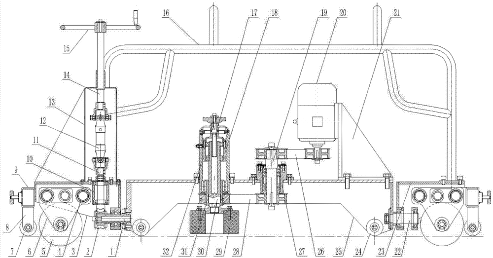 Electric copied steel rail grinding machine