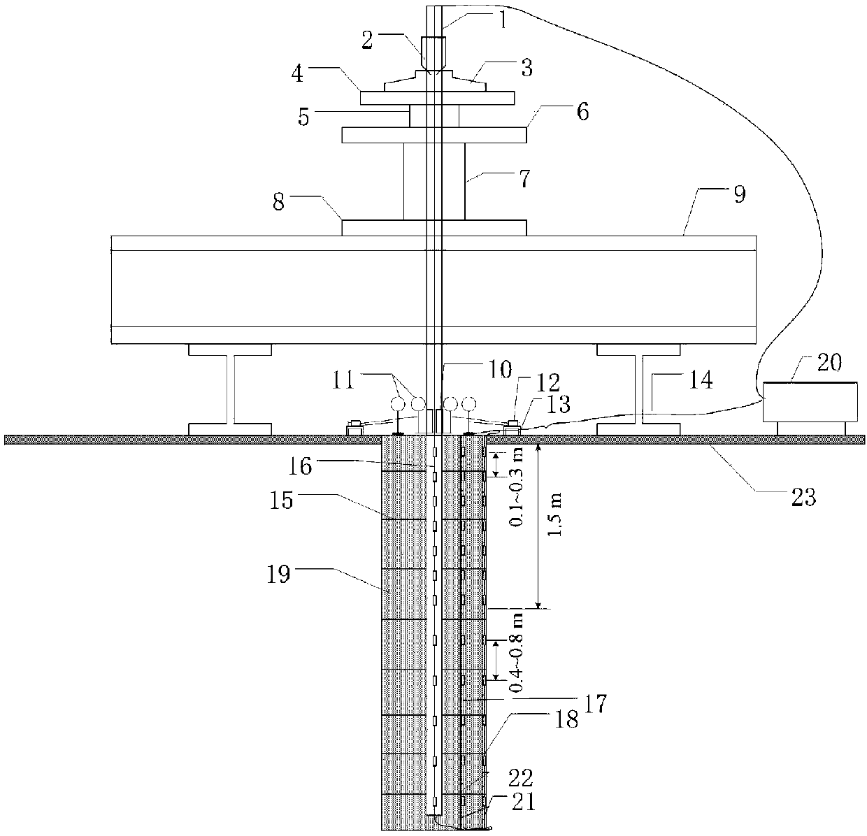 Joint testing device for non-metallic anti-floating anchor multi-interface shear stress