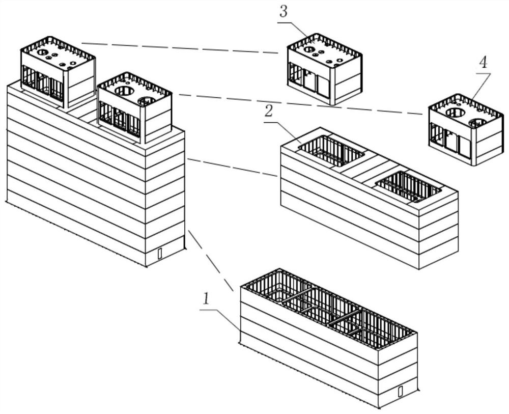 A construction method of a ship's double chimney general section