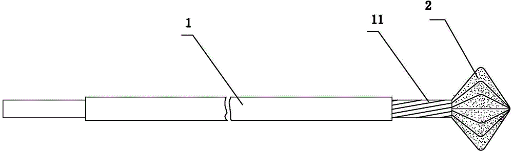 Tension end machining method for car parking and braking cables