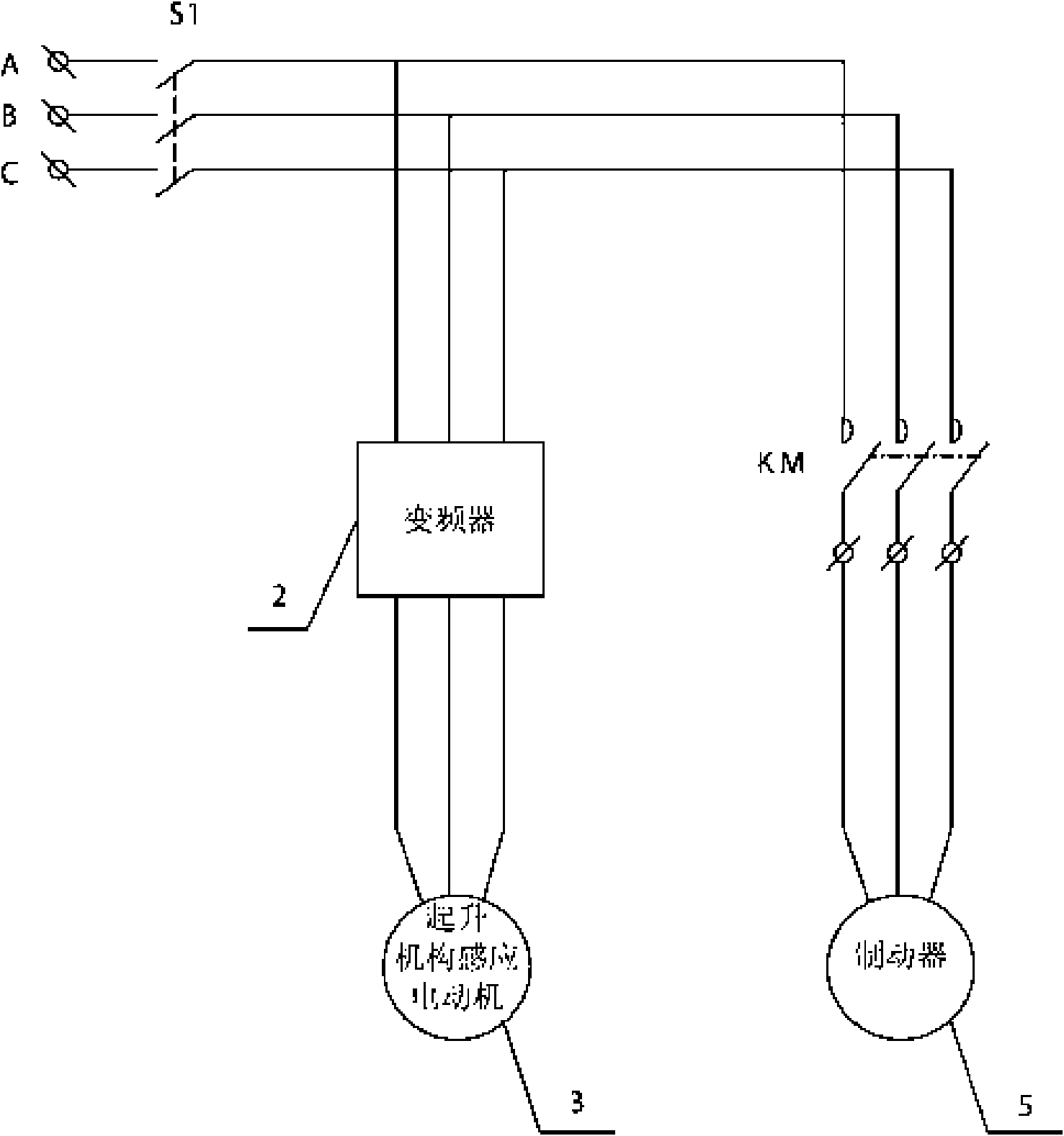 Crane with brake failure protection device and brake failure protection method