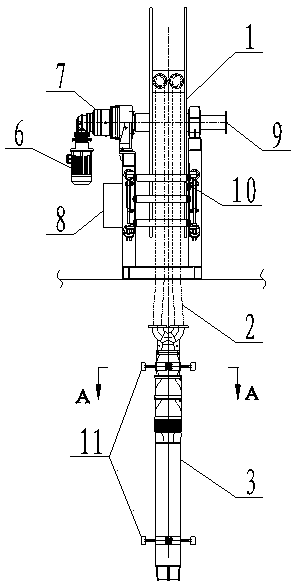 Ocean platform submersible pump winding and unwinding method