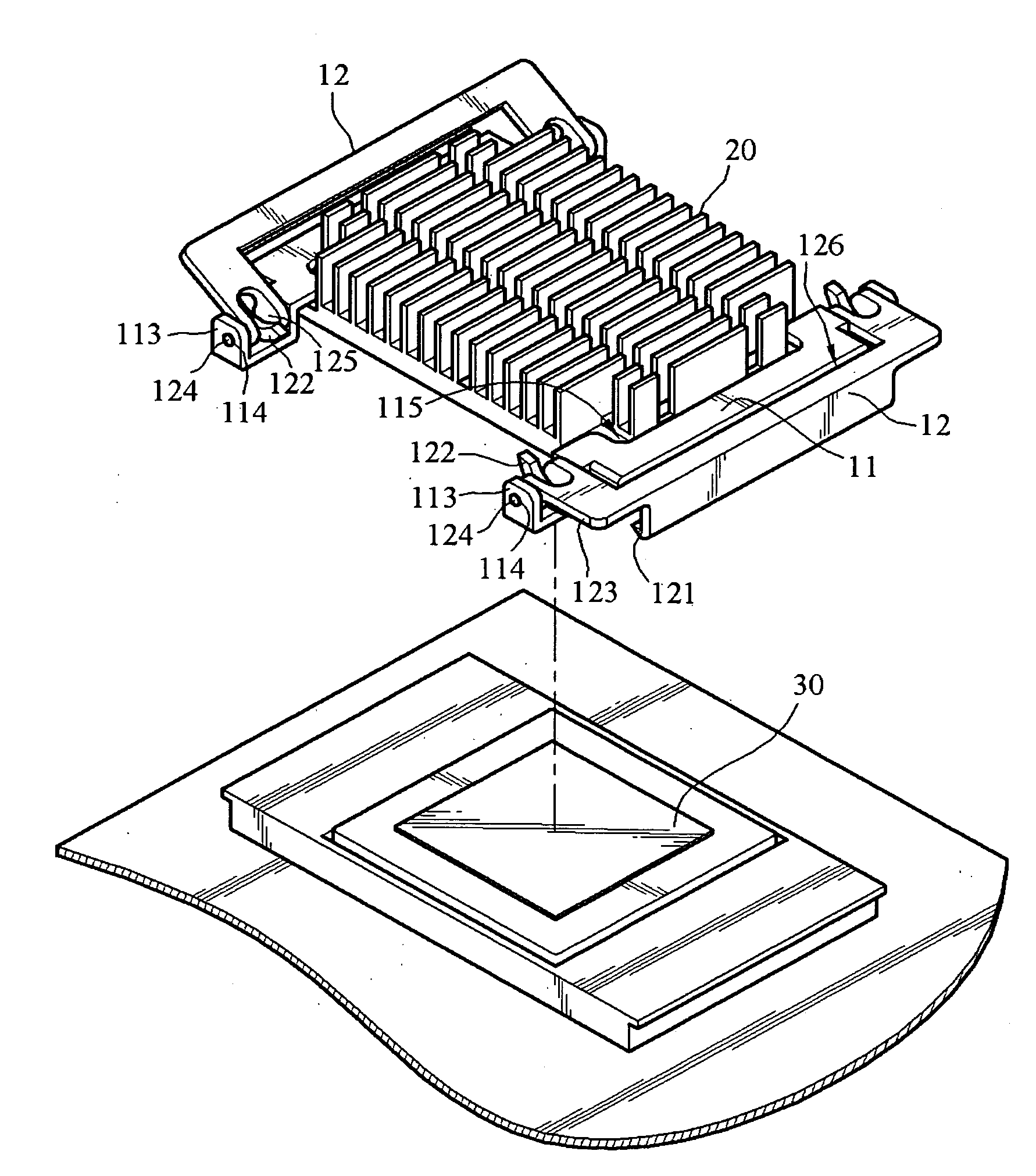 Heat sink retaining device