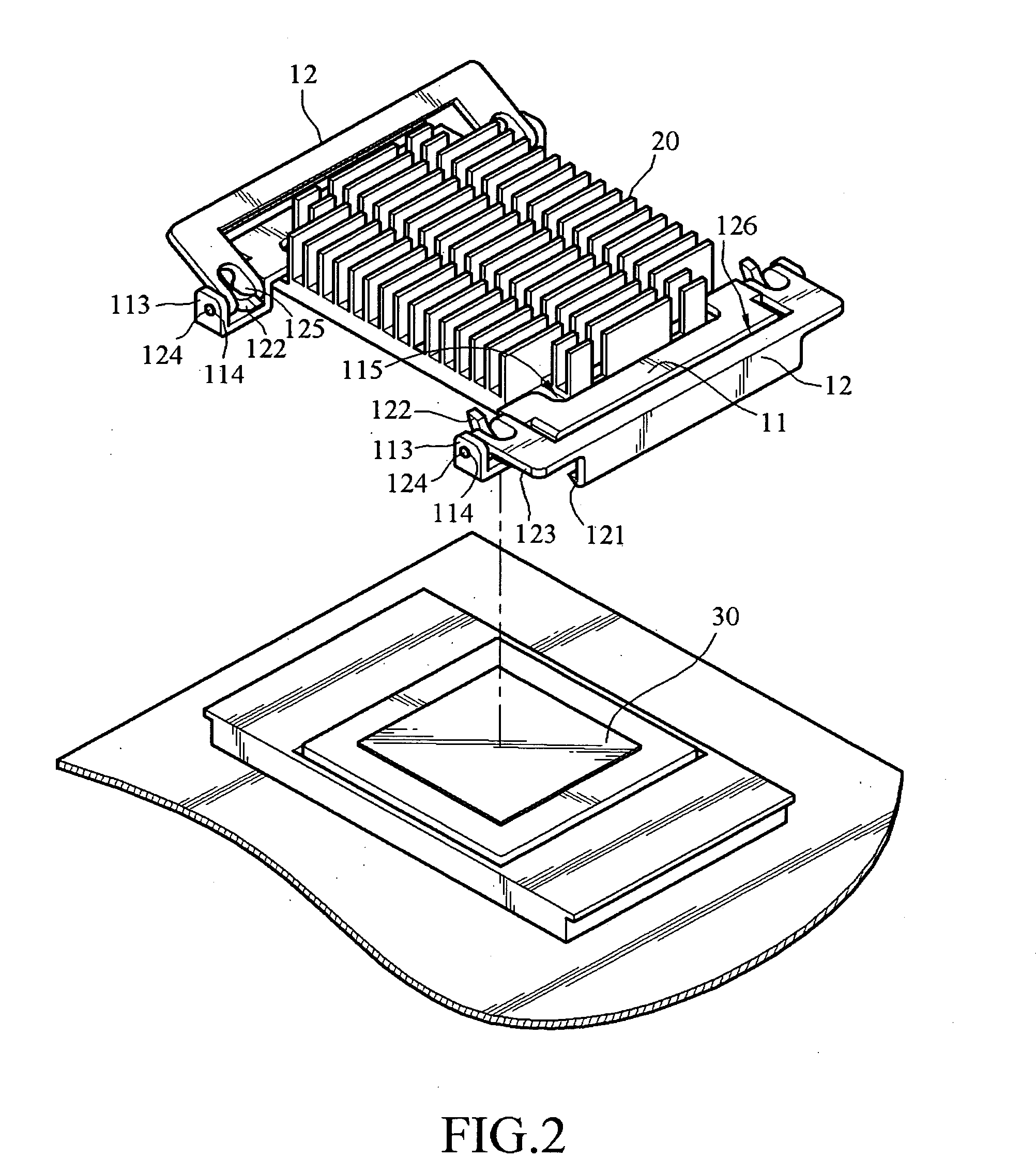 Heat sink retaining device