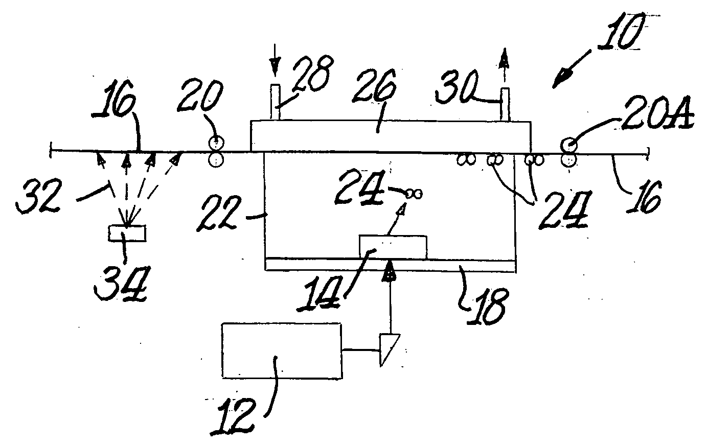 Continuous process for surface modification of filter materials