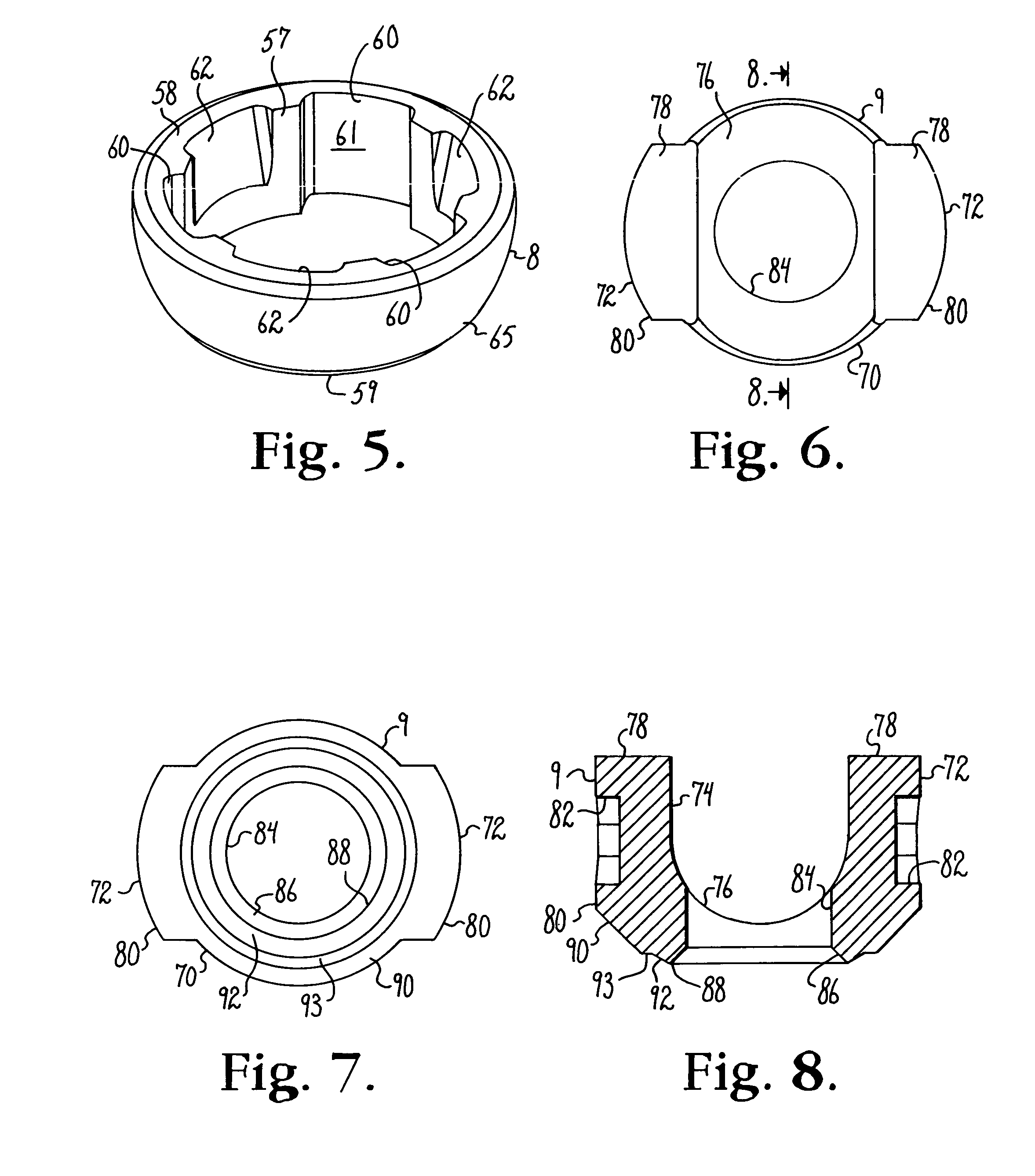 Polyaxial bone anchor with spline capture connection and lower pressure insert