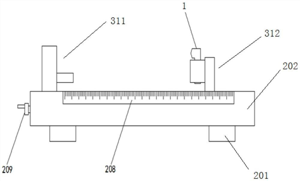 Distance testing device for measuring temperature accuracy of infrared forehead thermometer