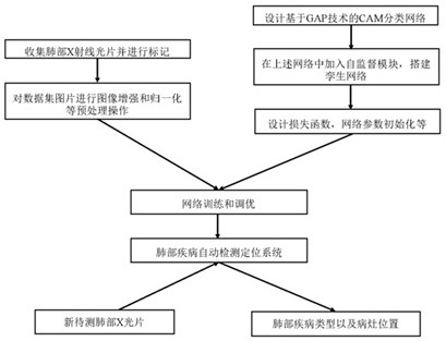 X-ray lung disease automatic positioning method based on weak supervised learning