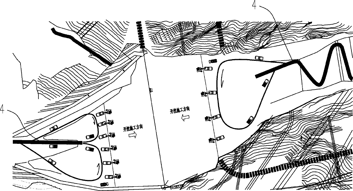 Deep narrow river valley super deep foundation pit muddy excavation road construction slope protection structure and method