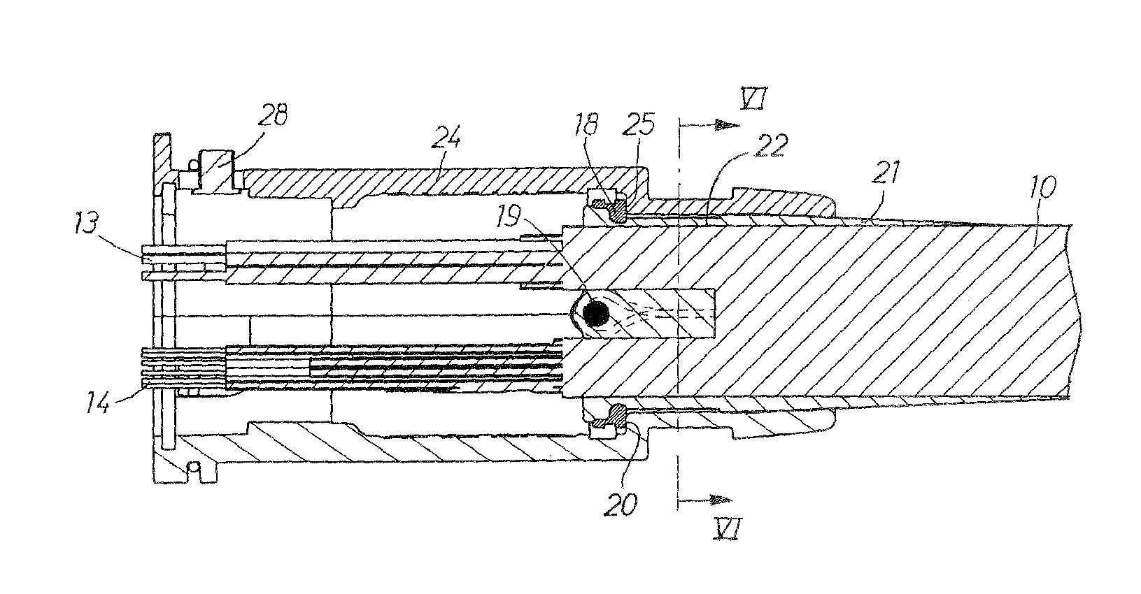 Connector plug for a multi-conductor cable with tension load transferring means