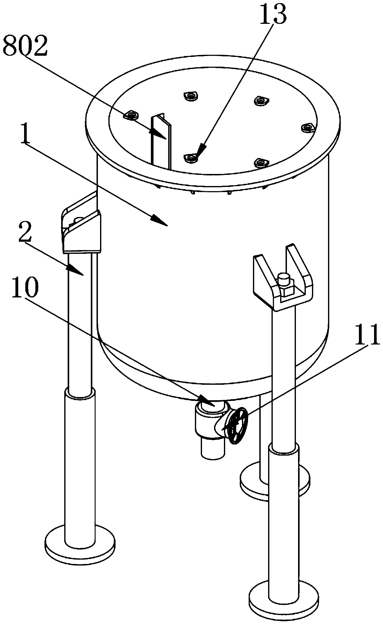 Environment-friendly multifunctional mixing device for aerated concrete