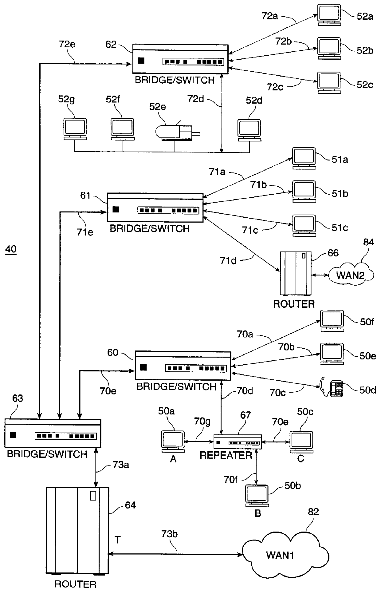 Method and apparatus for controlling latency and jitter in shared CSMA/CD (repeater) environment