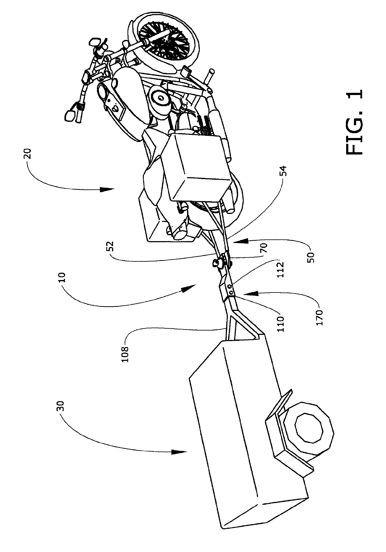 Motorcycle hitch assembly