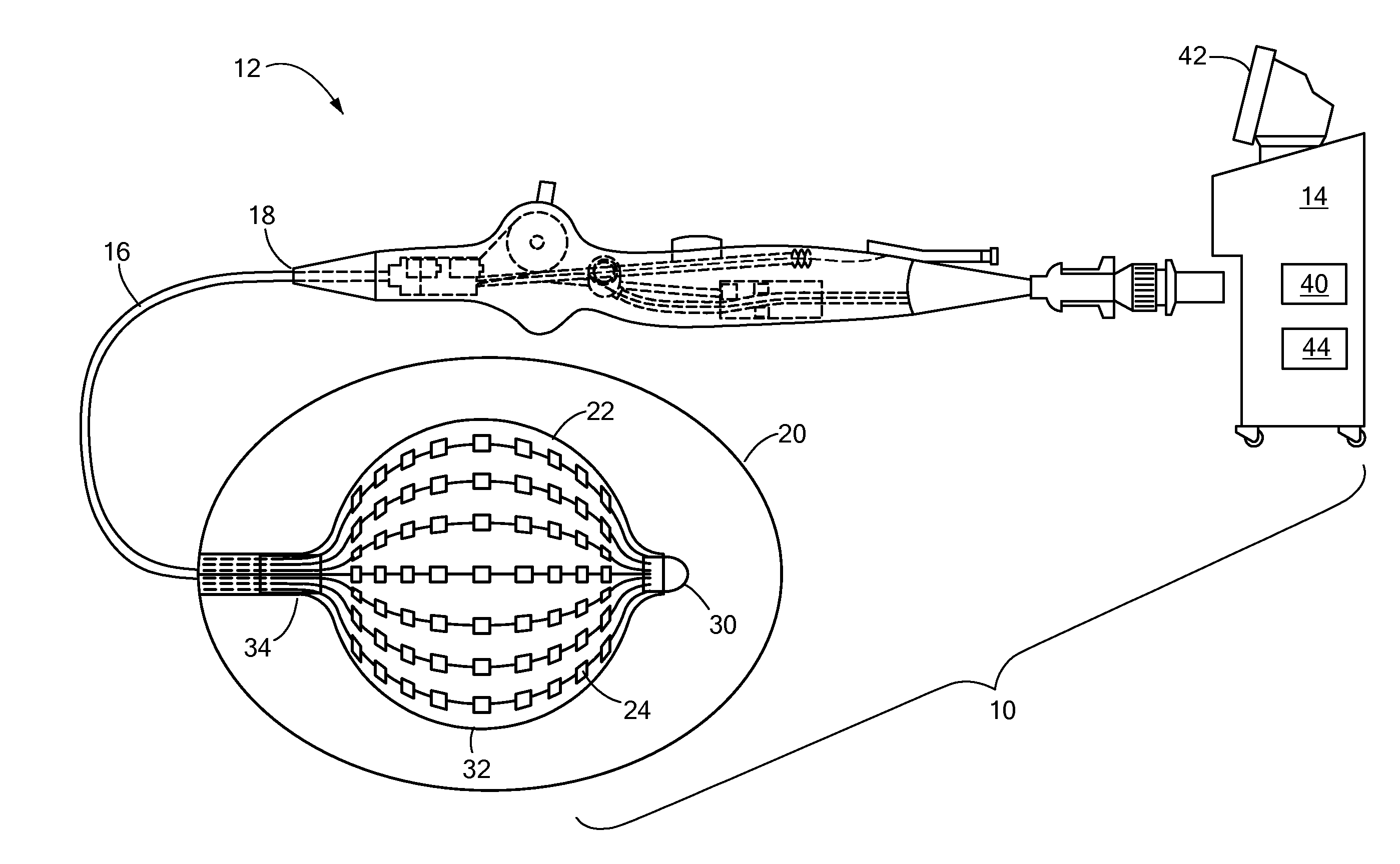 Contact specific RF therapy balloon