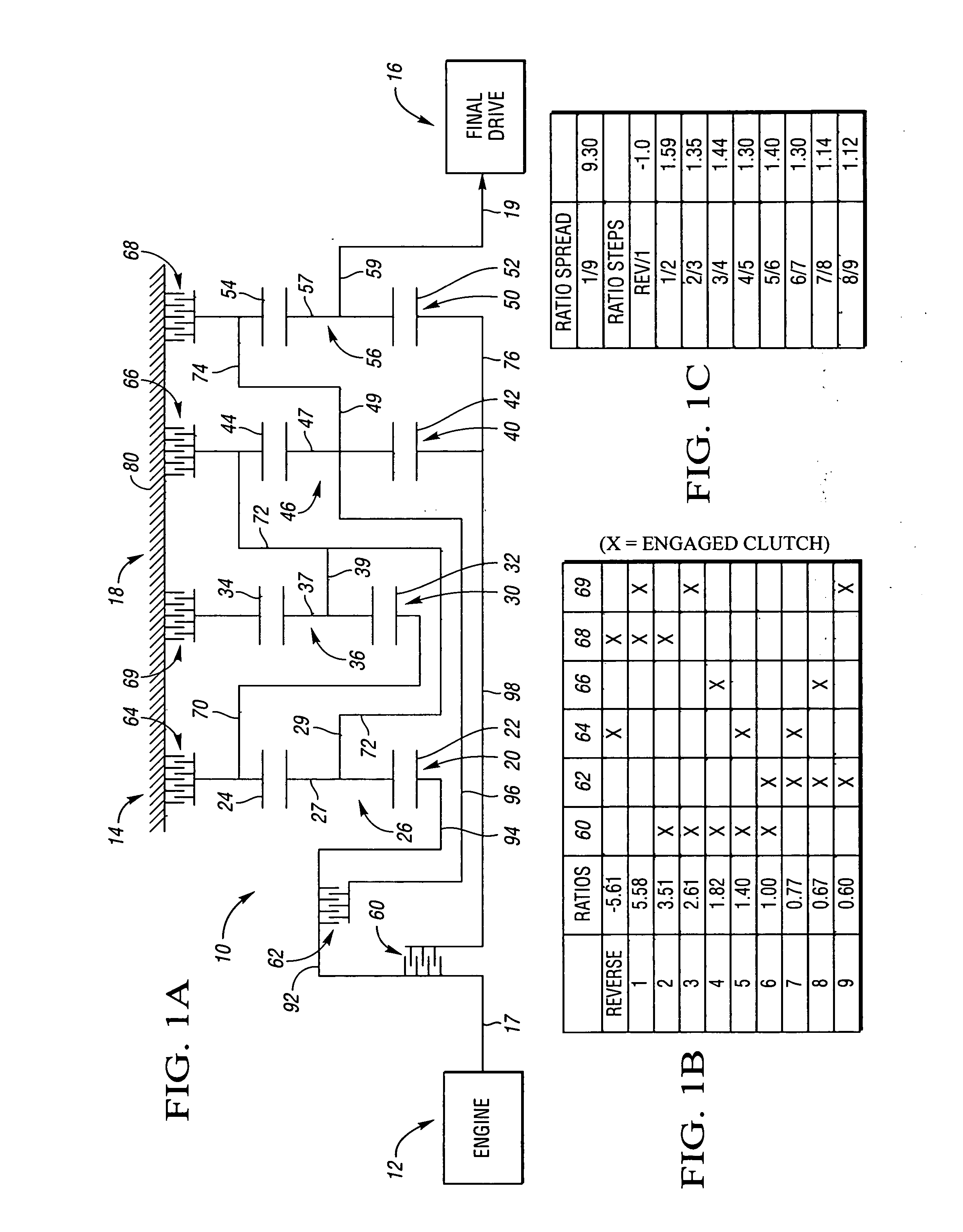 Nine speed automatic transmission with six torque-transmitting mechanisms