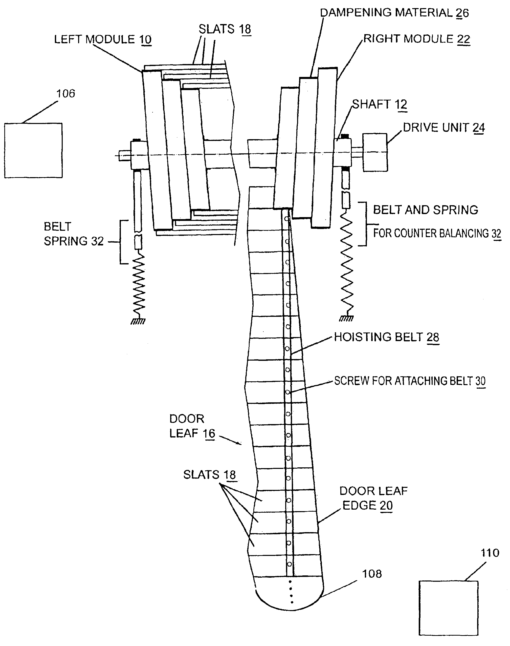 Rollup door with rollable door leaf