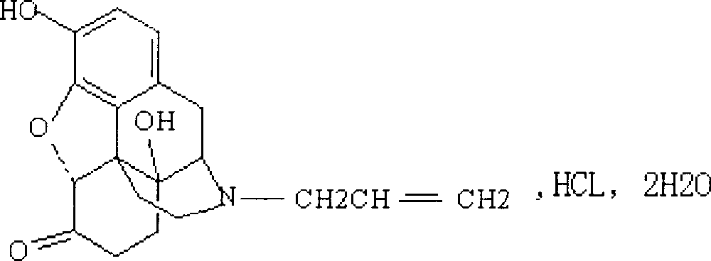 Nasal cavity taken drug system and combination of naloxone hydrochloride and preparation method